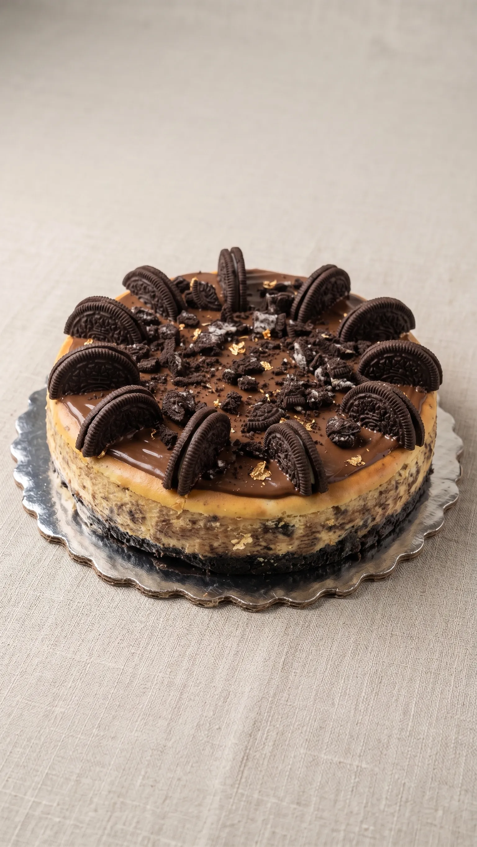 Cheesecake de Oreo de DULUZ cubierto de chocolate y galletas Oreo
