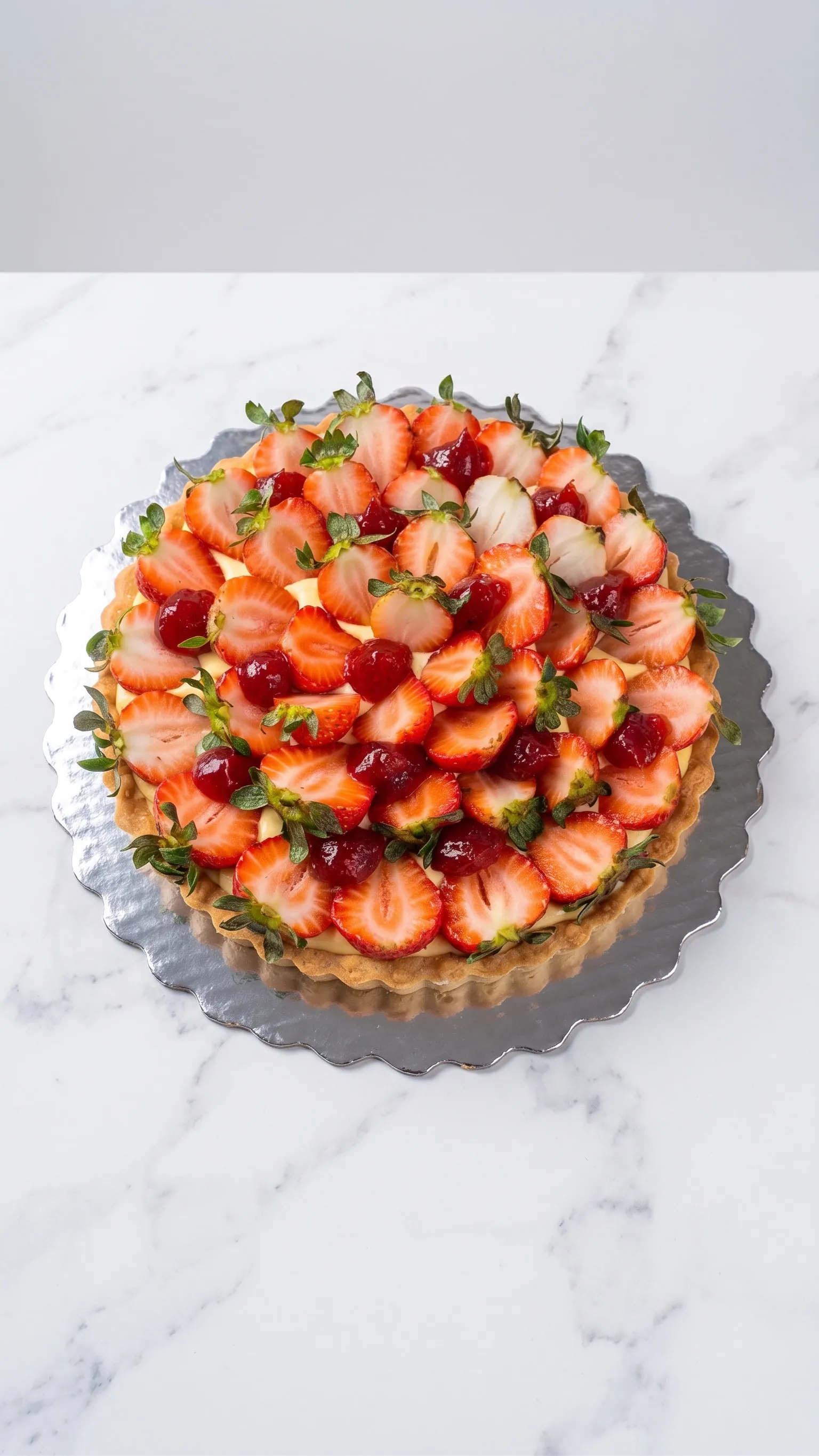 Tarta de fresa con crema pastelera casera de DULUZ
