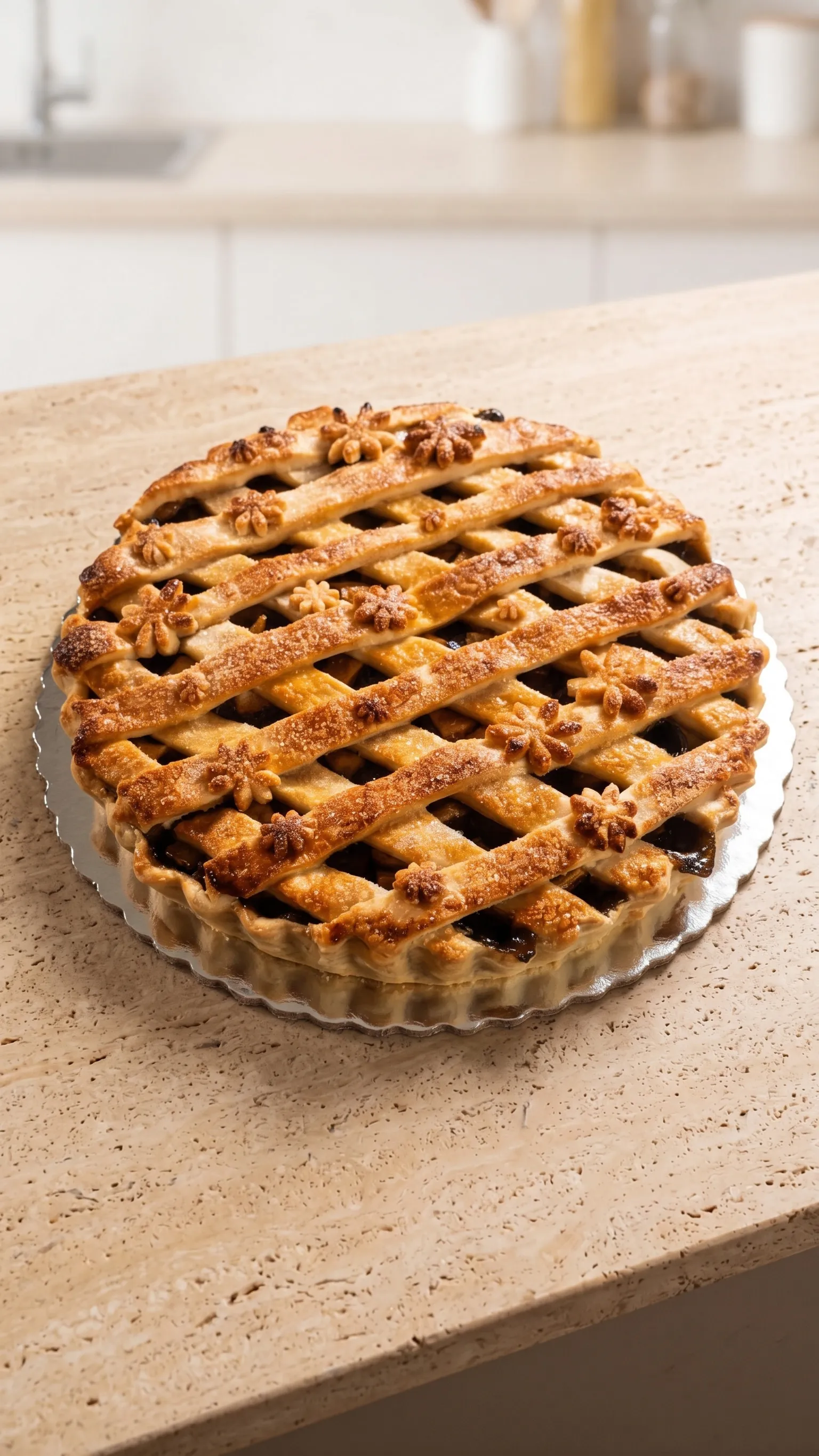 Tarta de manzana de DULUZ con enrejado de masa dorado al horno